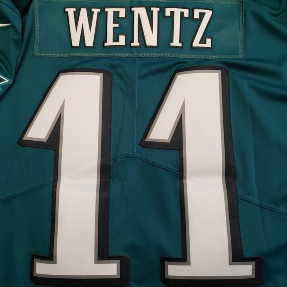 Nike Vapor Limited Philadelphia Eagles Carson Wentz Jersey Stitched Green Sz XL - Picture 7 of 8